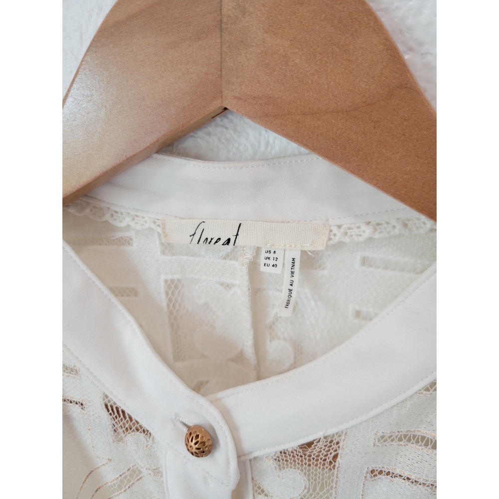 Floreat Anthropologie Lace Blouse Ivory Romantic Cottagecore Bohemian US 8 - Picture 3 of 11